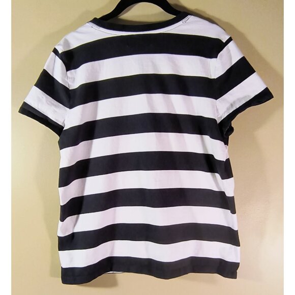 Lauren Ralph Lauren Black & White Striped Short-Sleeve T-Shirt Womens XL Green L - Picture 2 of 4